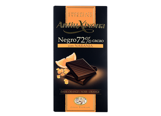 Chocolate Negro 72% cacao con Naranja