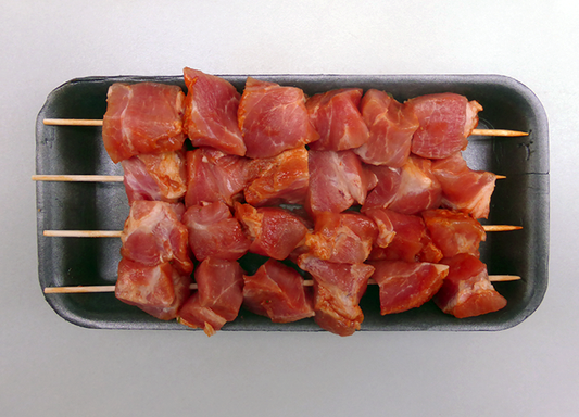 Marinated pork skewers