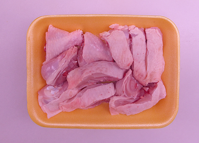 Clean chopped chicken